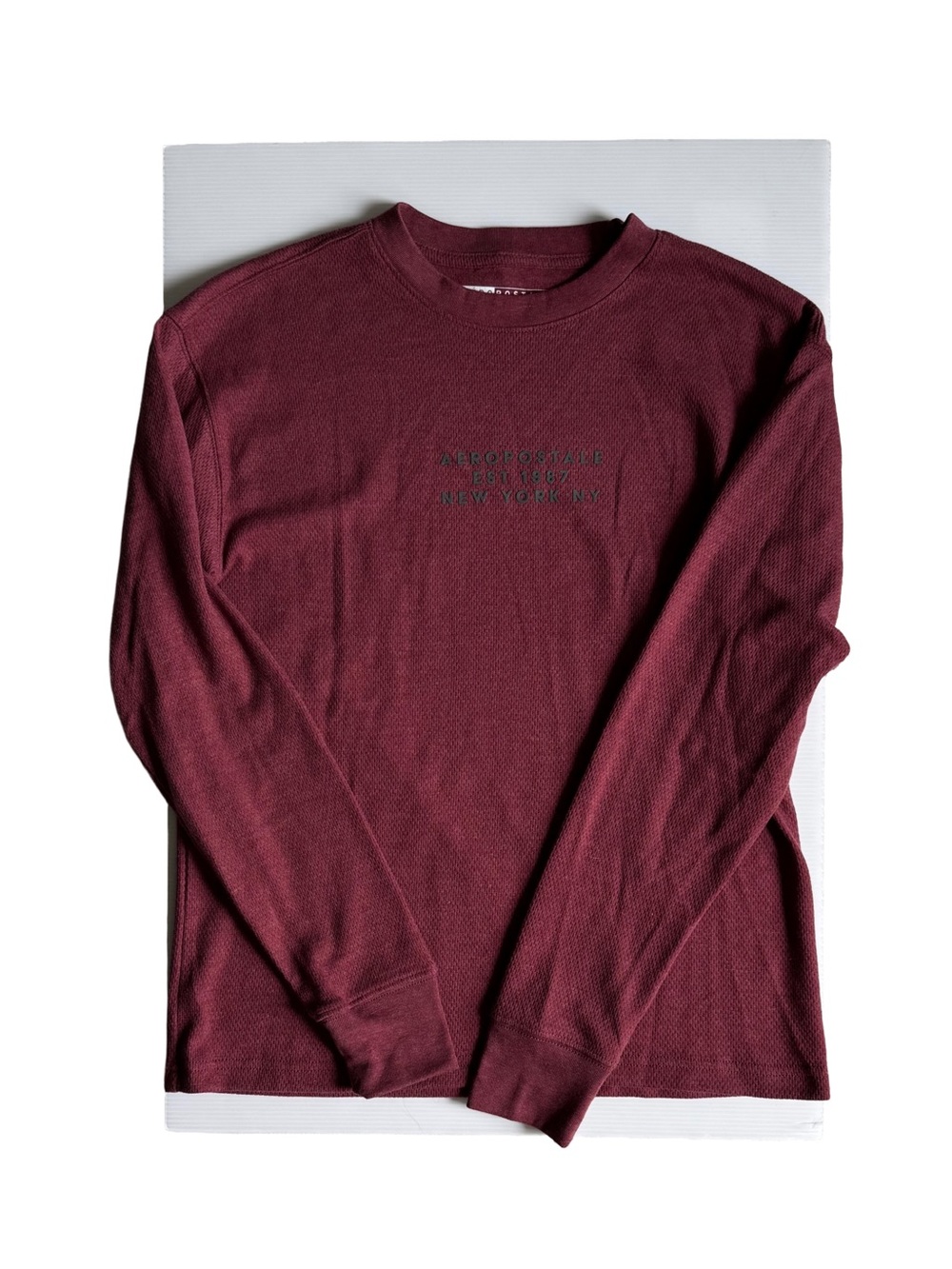 Aeropostale Men's Burgundy Long-Sleeve Crew